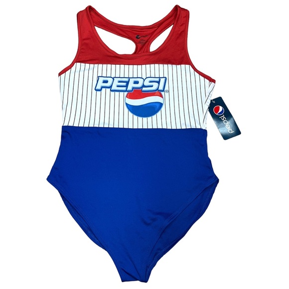 PEPSI SWIMSUIT WOMENS SIZE XL ONE PIECE SWIM WEAR BATHING SUIT LOGO - Picture 4 of 8